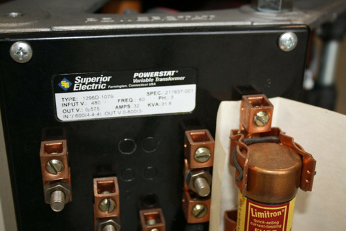 Superior Powerstat Variable Transformer Type 1296D-1079 480V 32A Slo-Syn powered