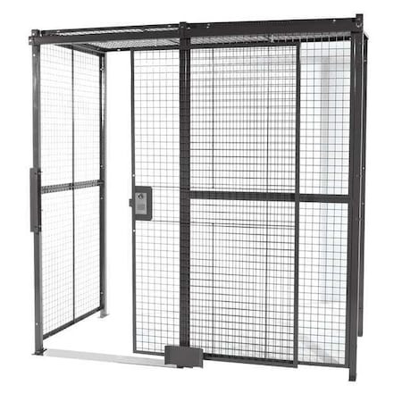 WIRECRAFTERS Welded Wire Partition,4 Sided,slide Door - 10104RW