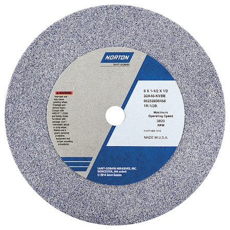 NORTON ABRASIVES Strghtcupgrindwheel,1/2" Cn,6" Dia,pk5 - 66252838458