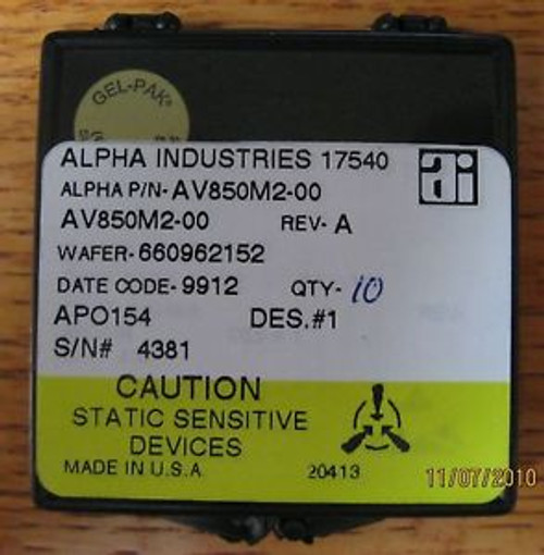 Alpha/Skyworks AV850M2 18-40GHz GaAs MMIC Voltage Variable Attenuators