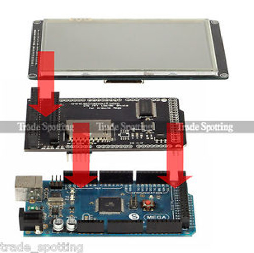 SainSmart Mega2560 + 5 LCD SD Card Slot Touch + TFT LCD Shield Kit For Arduino