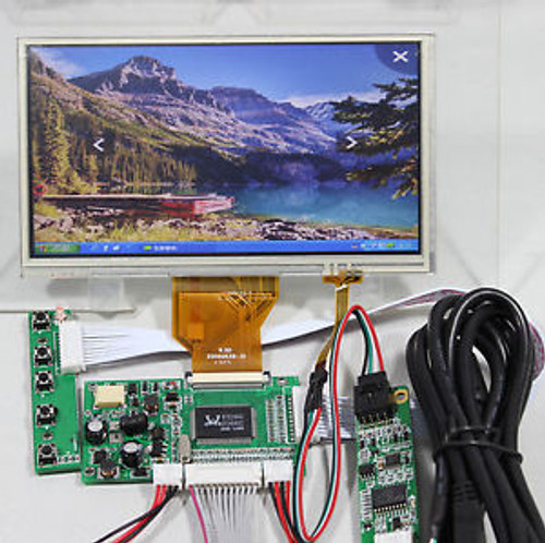 VGA+2AV+Reverse LCD driver board+6.5inch AT065TN14 800480 lcd with touch screen
