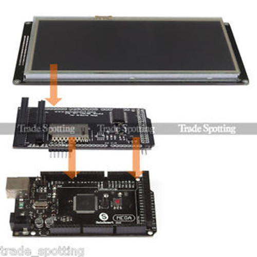 SainSmart Mega2560 R3 + 7 7 Inch TFT LCD Shield + TFT LCD Shield For Arduino