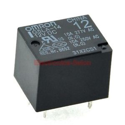 100x OMRON SPDT 10A Power Relay, G5LA-14 12VDC, PCB Mount.