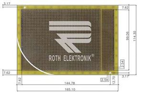 3x RE231-LF - Laboratory chart, Platine HF FR4 2,54mm 4,5x6,5 Roth Elektronik