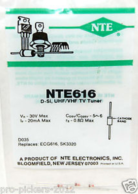 RARE - DISCONTINUED - NTE616 D-SI UHF / VHF TV TUNER DIODE D035 ( PACK OF 4 )