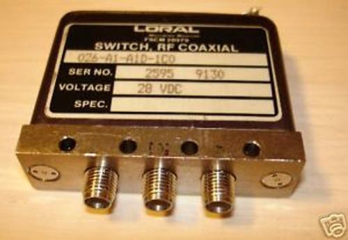 LORAL NARDA SMA COAXIAL RF SWITCH  026-A1-A1D-1C0 DC TO 18GHZ 28VDC TELEDYNE
