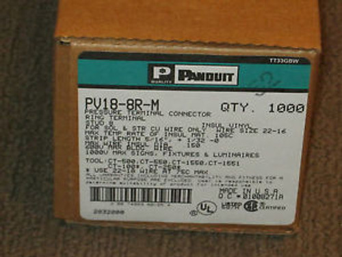 Panduit PV18-8R-M 22/18 #8 Locking Fork Vinyl Terminal-Qty 1000