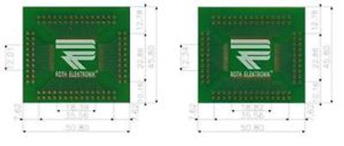 5x RE460-02 - Adapter QFP 80 (0,80), 100 (0,65) Roth Elektronik