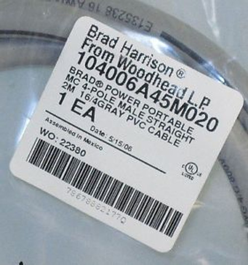 Brad Harrison, 104006A45M020, Drop-Branch Cord Set ~ NEW IN PACKAGE ~ QTY-16
