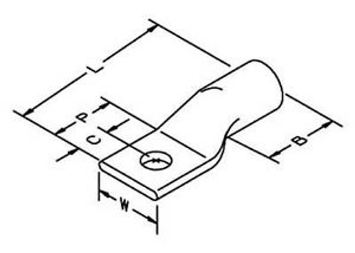 3M 31056 Copper 1-Hole Long-Barrel Lug,PK10 G5667207