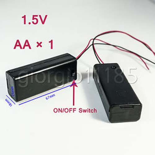 100x Battery Holder Box Case w/Wire 1 X AA 1.5V Switch