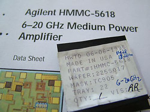DIE CHIP AGILENT HMMC-5618 RF AMPLIFIER 6 - 20GHz GAIN 14dB PO 18dBm MMIC