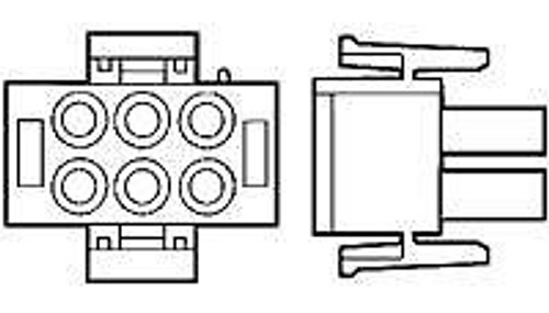 Pin & Socket Connectors PLUG HOUSE. 6 POS. (100 pieces)