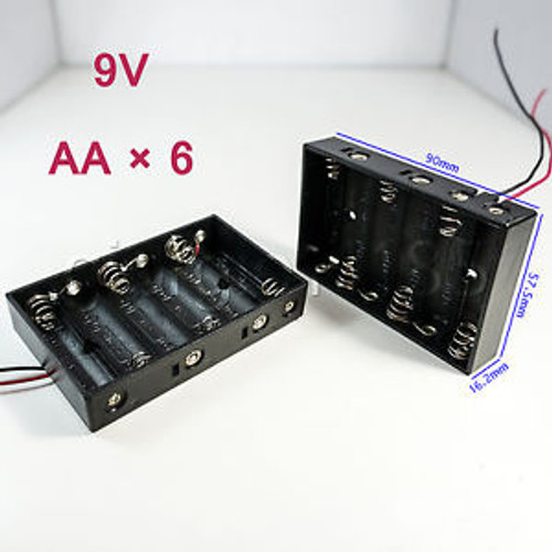 100pcs Battery Holder Box Case w/Wire 6 X AA 9V B#