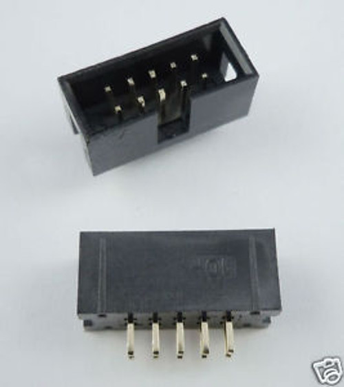 1000 Pcs 2.54mm 2x5 Pin 10 Pin Straight Male Shrouded PCB Box header IDC Socket