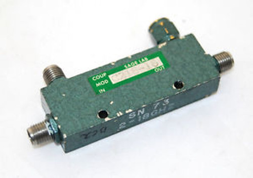 SAGE COAXIAL DIRECTIONAL COUPLER SMA 2-18Ghz 16DB C218-16