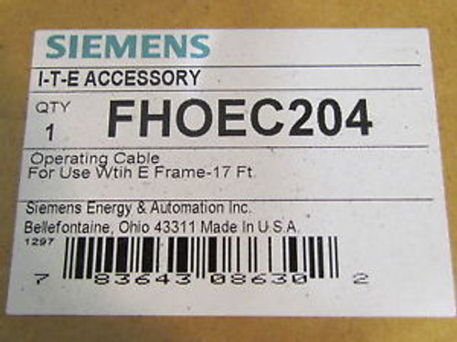 Siemens ITE FH0EC204 Operating Cable For E Frame 17 FT