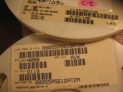 QTY: 3036 UNITS P/N 08055A561GAT2A NPO CAPACITOR 560pF 50V 2% 0805