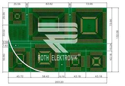 3x RE470 - SMD Multi-adapter FR4 Chem. Au QFP Roth Elektronik