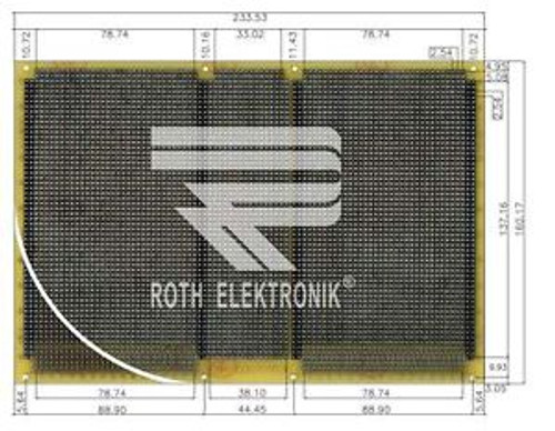 5x RE322-LF - Laboratory chart, Platine FR4 2,54mm contacted by Roth Elektronik