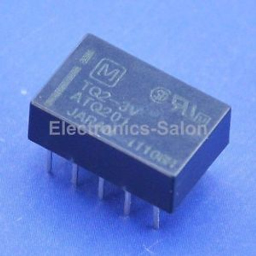 50x Panasonic TQ2-3V Low Profile Signal Relay, DPDT / 2 Form C, DC 3V.