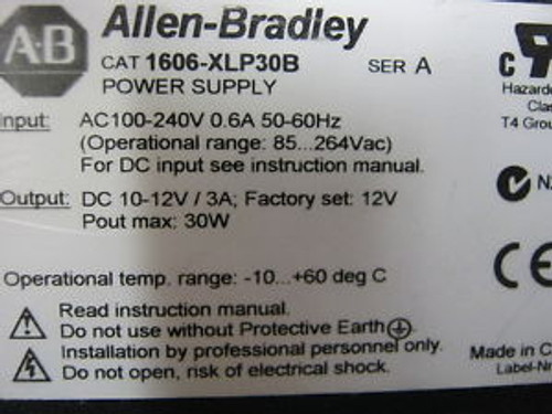 1606XLP-30B QTY 1 ALLEN BRADLEY POWER SUPPLY NEW AC100-240V 0.6A 50-60HZ