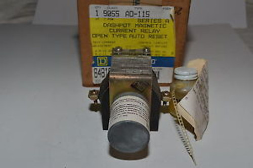New SQUARE D DASHPOT MAGNETIC CURRENT RELAY OPEN TYPE AUTO RESET,   (BIN 43)