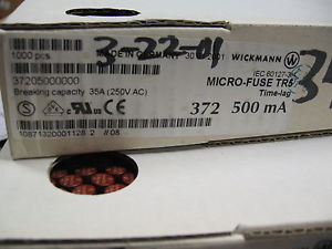 1000 PCS P/N 372500MA MICRO-FUSE TR5 35A 250V WICKMANN