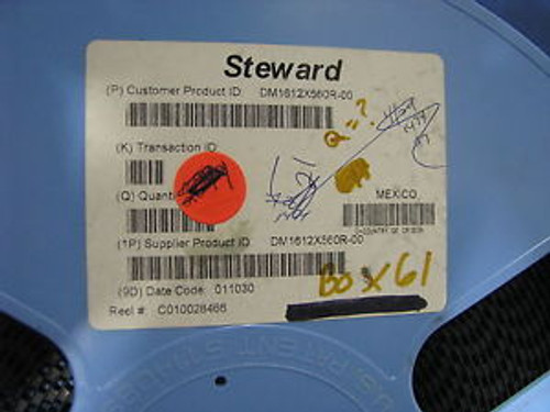 STEWARD 1612 EMI FERRITE CHIP BEADS # DM1612X560R-00  1550 PC PARTIAL REEL