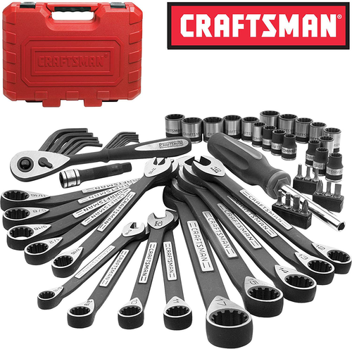 New Craftsman 56 Piece pc Universal Mechanics Tool Set Socket Wrench Garage Auto