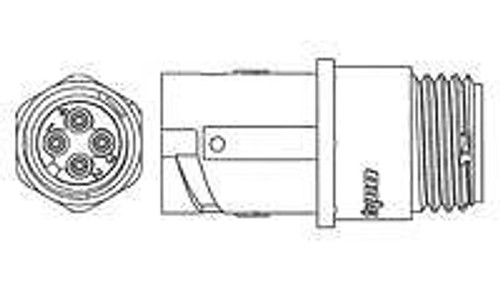 Standard Circular Connector RCPT SIZE 8 2 POS FRE HNG STD KEY (10 pieces)