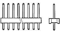 Headers & Wire Housings FLAT HEADER STRT 7P Square post tin (100 pieces)