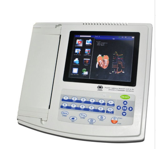New Digital 12 Channel ECG EKG MACHINE PC Softwear + Touch Screen + 5PCS PAPER