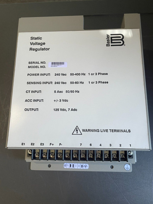 Basler Electric SR8A-2B16B3A Static Voltage Regulator