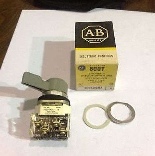 Allen Bradley 2 Position Selector Switch Unit Gray Wing Lever 800T-HG11A