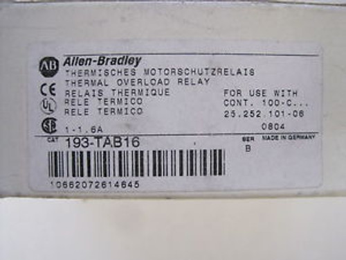 NEW ALLEN BRADLEY 193-TAB16 RELAY
