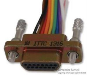 Itt Cannon Mdm-15Ph003K Micro-D Connector Plug 15Pos Wire Leads