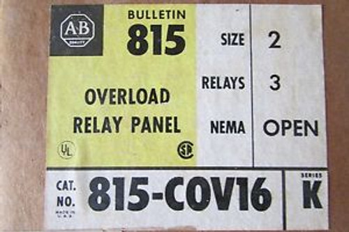 ALLEN BRADLEY Size 2 Panel Mount Overload Relay 815 C0V16