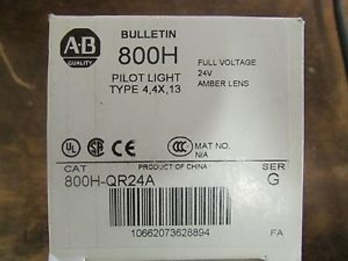 ALLEN BRADLEY 800H QR24A 24V Amber Lens Pilot Light