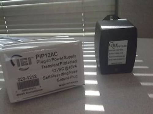 IEI PIP12AC Fuse Ground Plug in Power Supply Transient Protected 12VAC @40VA