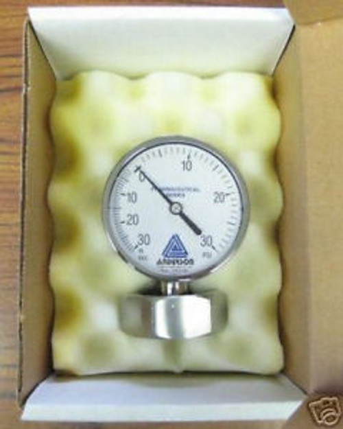 Anderson Pharmaceutical Series Pressure Gauge 30 In.VAC to 0-30 PSI New/NEW