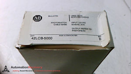ALLEN BRADLEY 42LCB-5000, PHOTOELECTRIC POWER BASE RED LINE 120VAC, NEW