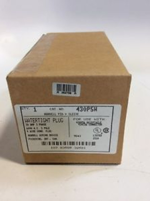 NEW HUBBELL 430P5W PIN-SLEEVE ASSEMBLY PLUG 3P 4W 600V-AC 30A AMP
