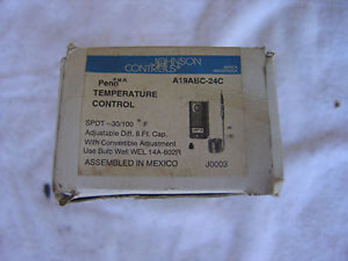 New Johnson Controls Temperature Controller    A19ABC-24C     30/100 Deg