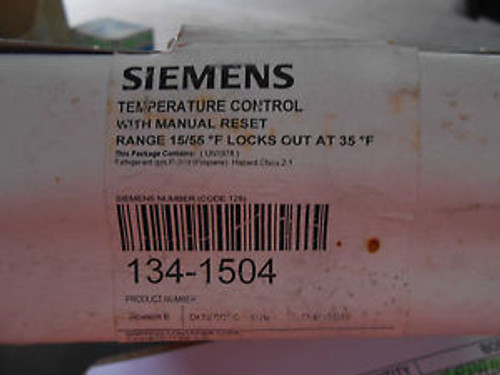 SIEMENS TEMPERATURE CONTROL WITH MANUAL RESET 134-1504