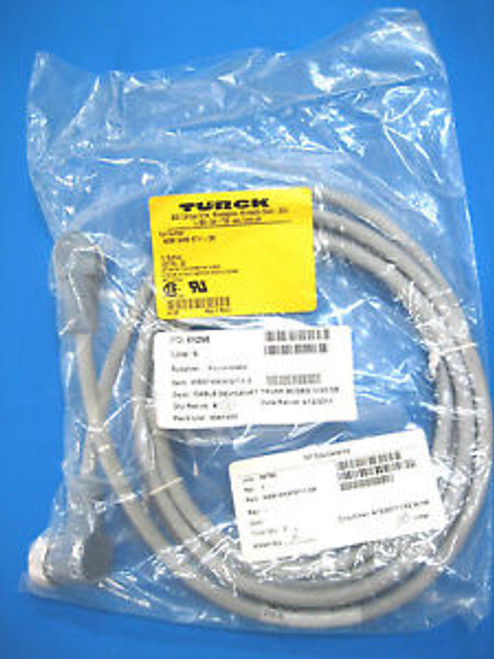 TURCK  --  WSM WKM 5711-3M 5 Pin   --  3 Meter Cable --  90 degree Connector