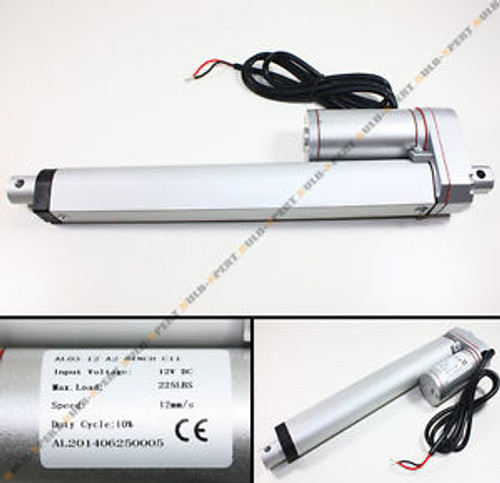 Heavy Duty 8 Inch Linear Actuator Stroke 225 Lb Pound Max Lift 12V Volt DC