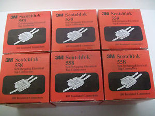 6 Box of (100) 3M Scotchlok 558 Self-Stripping Tap Connectors (Red) 22-16 Awg