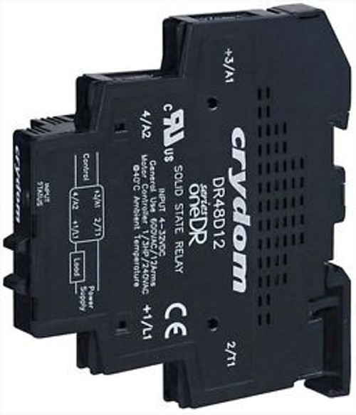 CRYDOM DR48B12 DIN Mount Solid State Relay,600VAC,12A